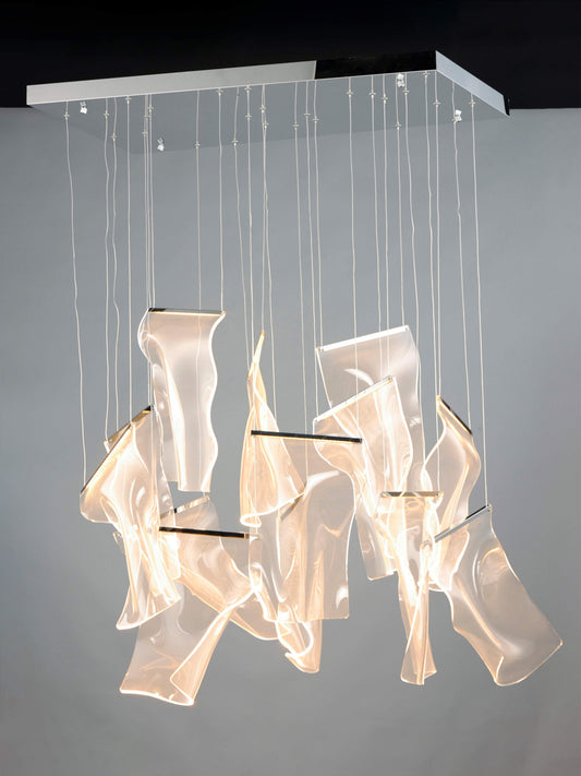 Rinkle 36" Wide LED Multi Light Linear Abstract Pendant