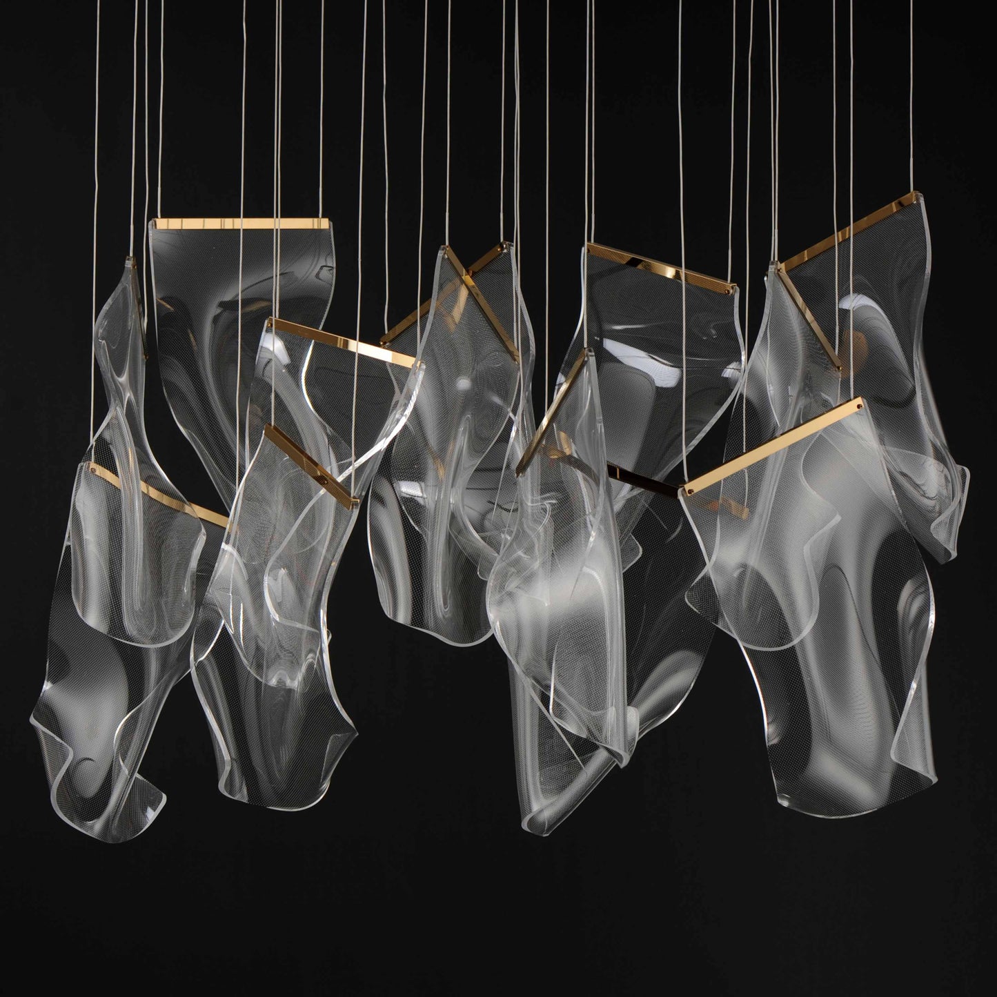 Rinkle 36" Wide LED Multi Light Linear Abstract Pendant
