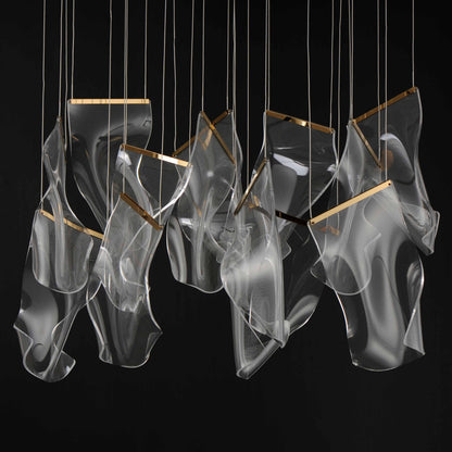 Rinkle 36" Wide LED Multi Light Linear Abstract Pendant