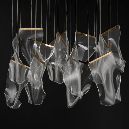 ET2 Rinkle 36" Wide LED Multi Light Linear Abstract Pendant