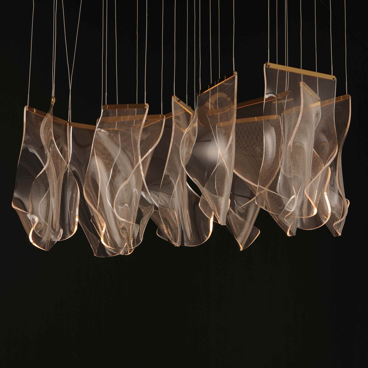 Rinkle 36" Wide LED Multi Light Linear Abstract Pendant