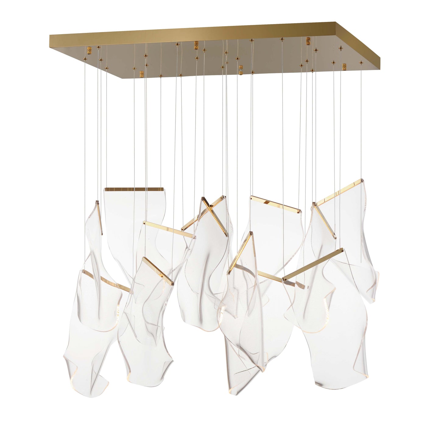 Rinkle 36" Wide LED Multi Light Linear Abstract Pendant