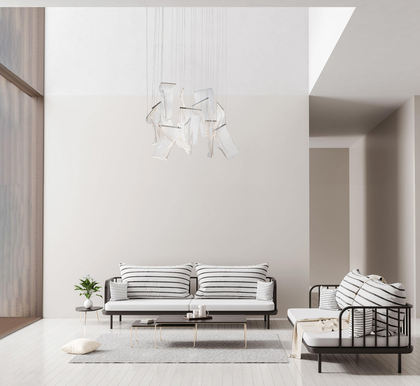 Rinkle 36" Wide LED Multi Light Linear Abstract Pendant