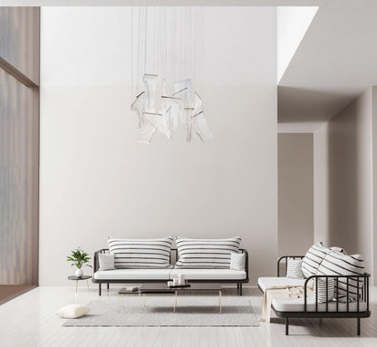 Rinkle 36" Wide LED Multi Light Linear Abstract Pendant