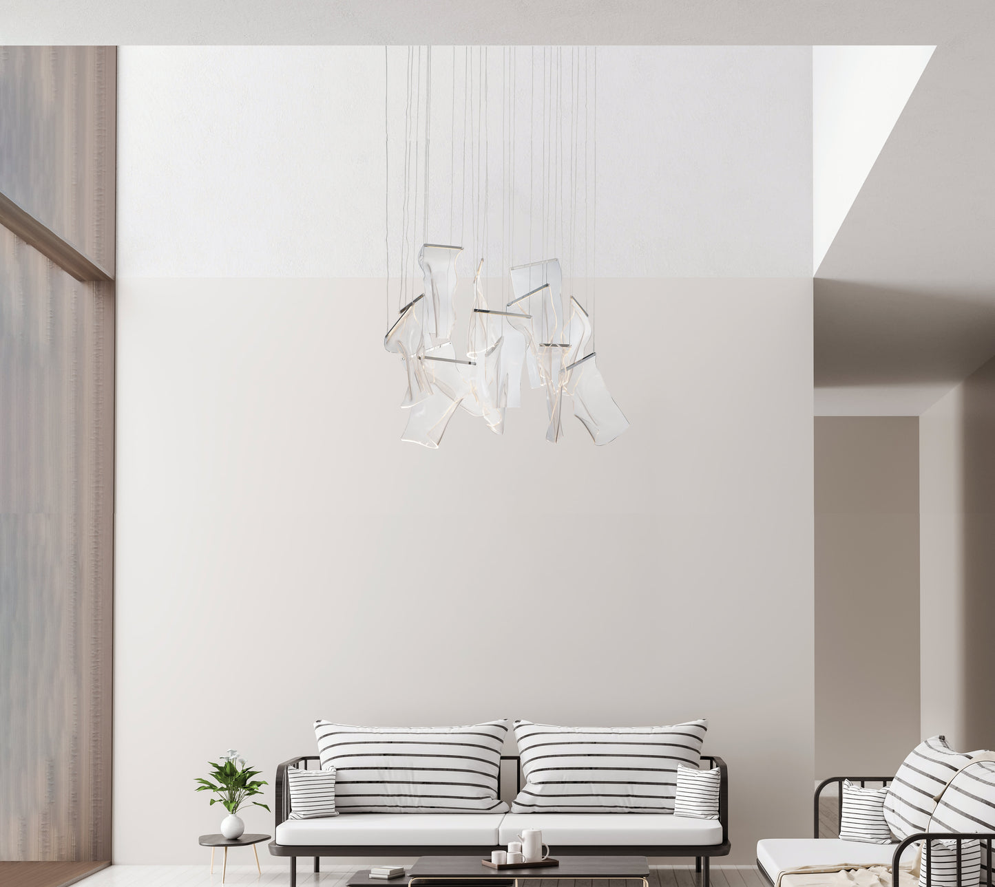 Rinkle 36" Wide LED Multi Light Linear Abstract Pendant