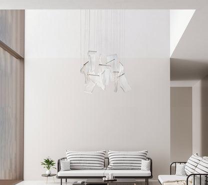 Rinkle 36" Wide LED Multi Light Linear Abstract Pendant
