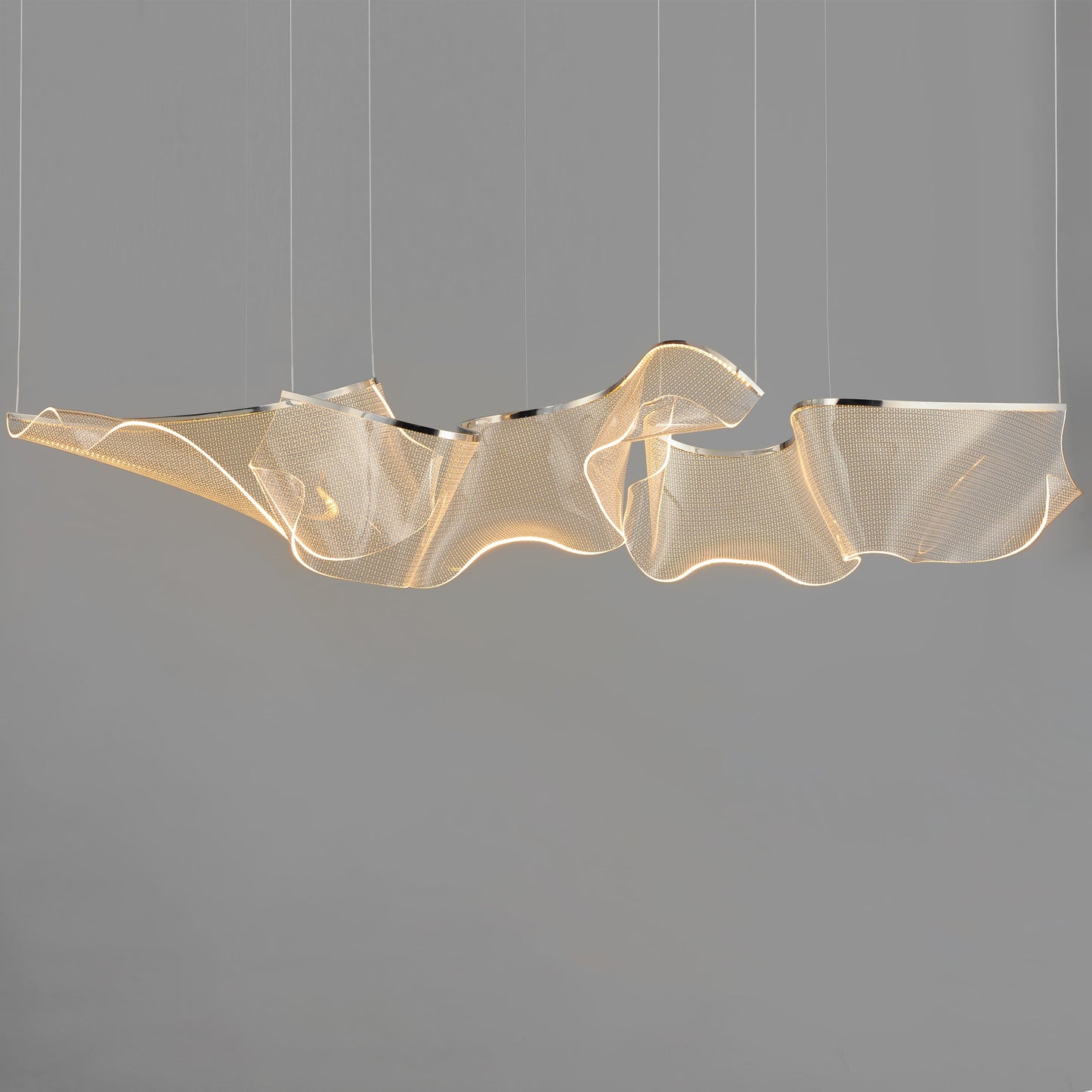 Rinkle 58" Wide LED Abstract Linear Pendant