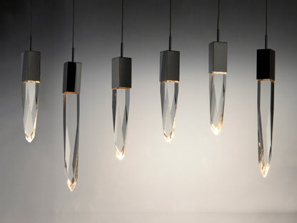 Quartz 6 Light 39" Wide LED Linear Pendant