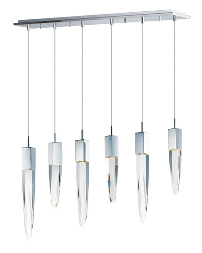 Quartz 6 Light 39" Wide LED Linear Pendant