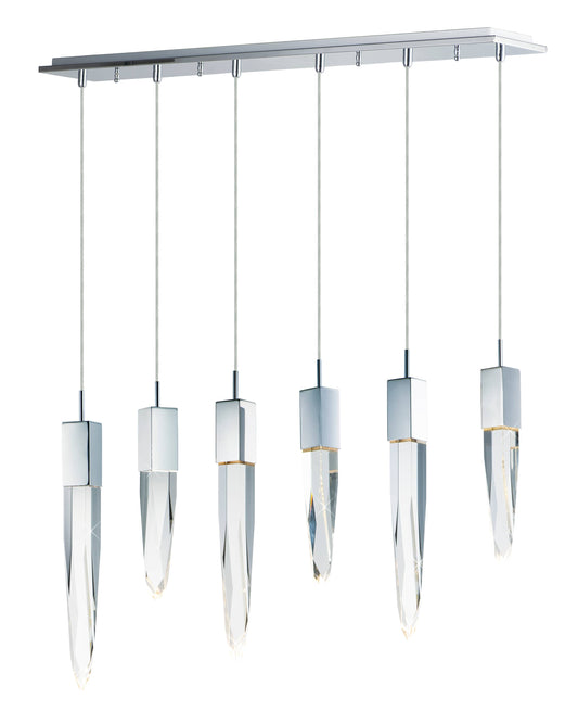 Quartz 6 Light 39" Wide LED Linear Pendant