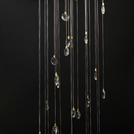 ET2 Pebble 36" Black/Polished Gold 30-Light LED Pendant