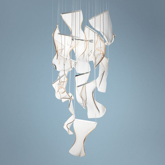 ET2 Rinkle 27 1/2" Polished Nickel LED Modern Multi-Light Pendant