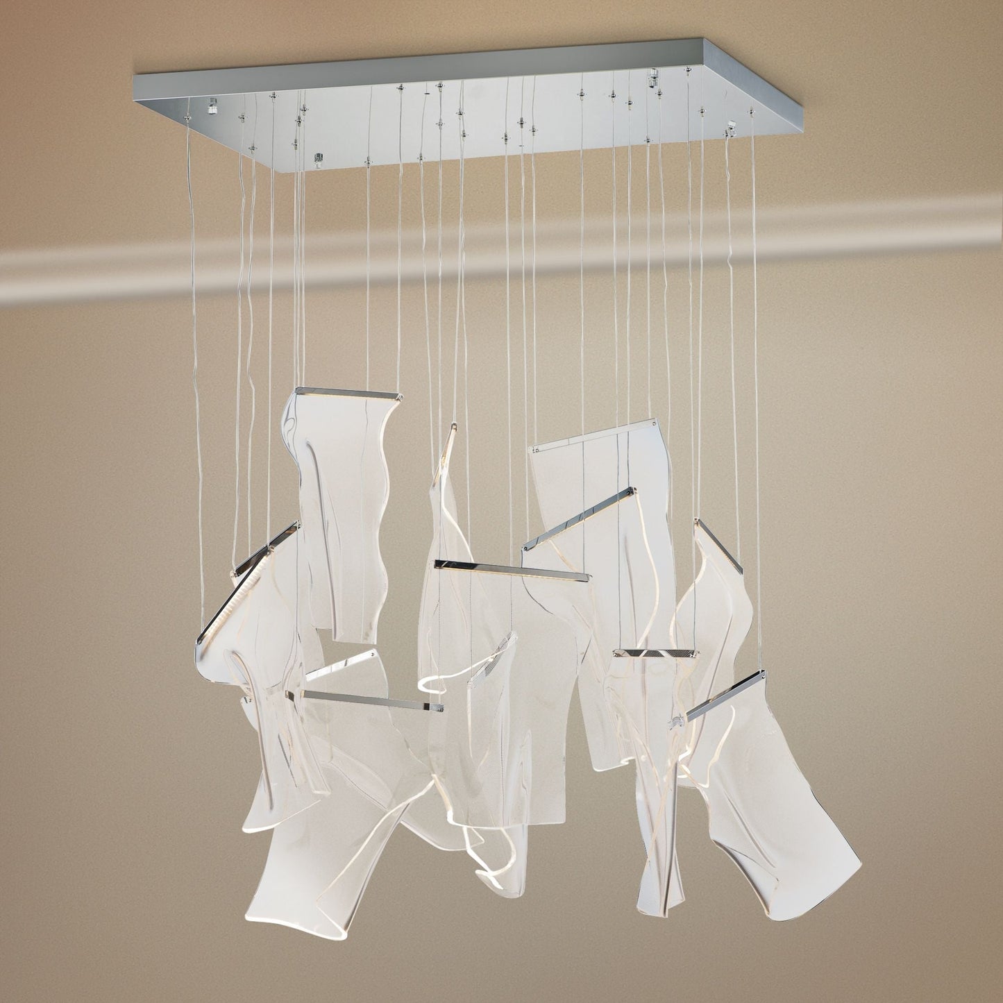 ET2 Rinkle 35 1/2" Wide Polished Chrome 13-Light LED Pendant