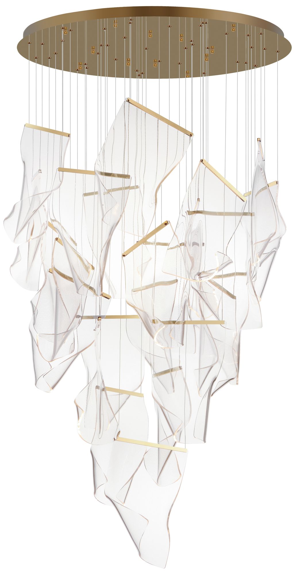 ET2 Rinkle 36 1/4" Wide French Gold LED Multi-Light Pendant