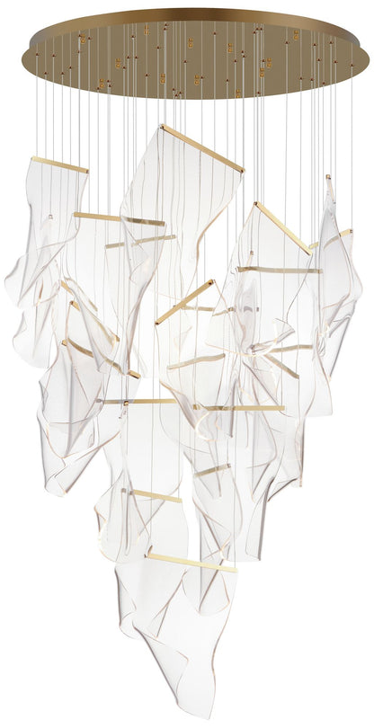 ET2 Rinkle 36 1/4" Wide French Gold LED Multi-Light Pendant
