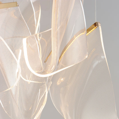 ET2 Rinkle 36 1/4" Wide French Gold LED Multi-Light Pendant