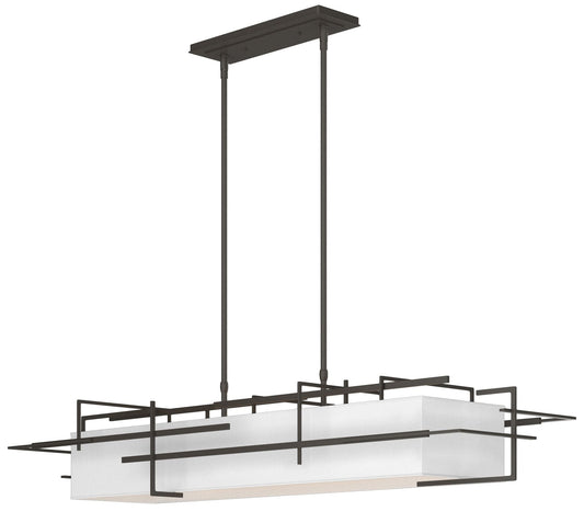 Etch 54" Wide Dark Smoke Pendant With Natural Anna Shade