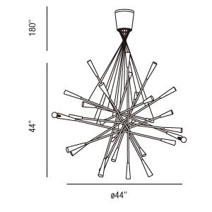 Zazu 28 Light 44" Wide Abstract Chandelier