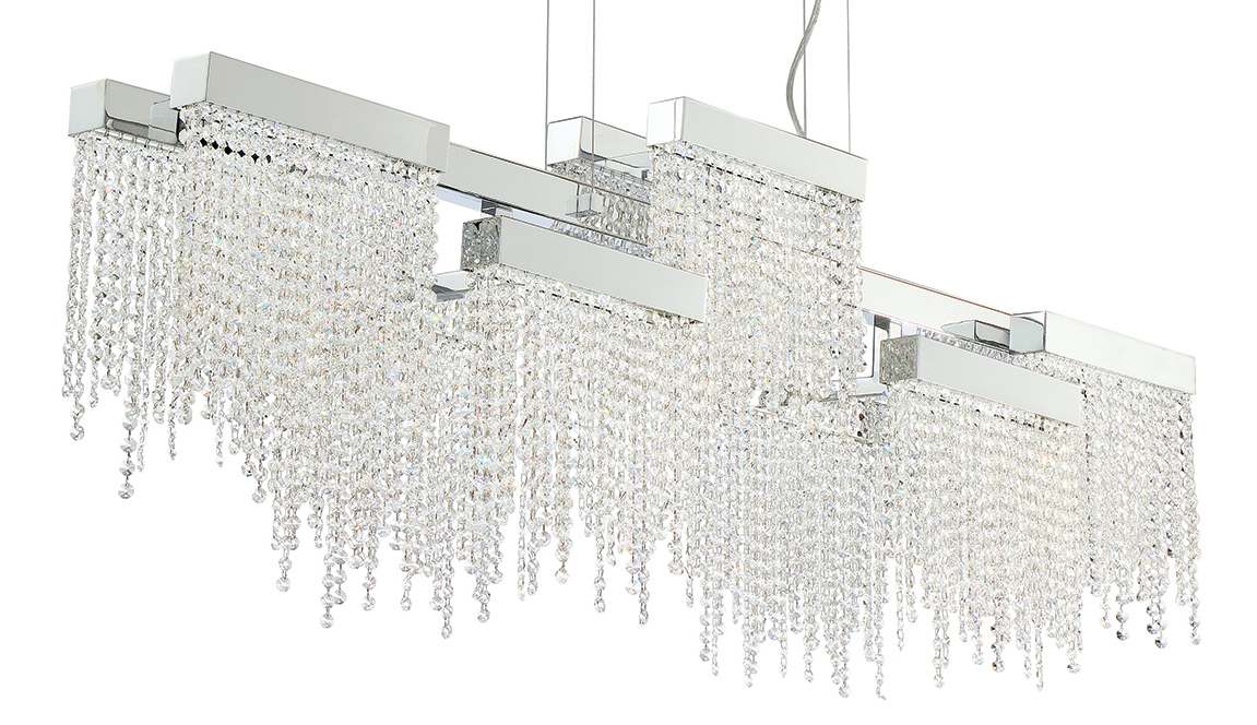 Rossi 10 Light 51" Wide LED Crystal Linear Chandelier