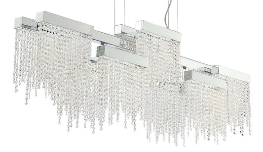 Rossi 10 Light 51" Wide LED Crystal Linear Chandelier