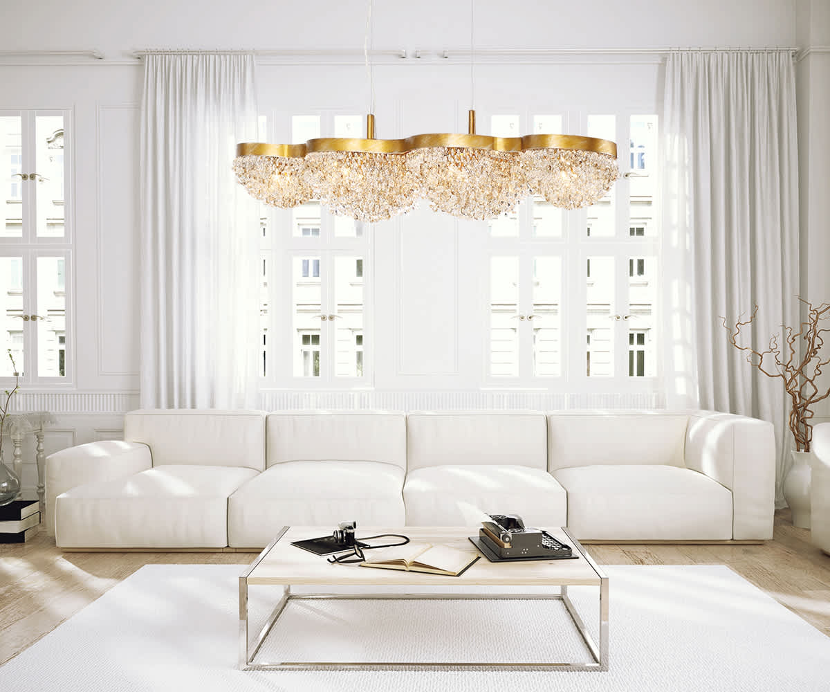 Mondo 15 Light 59" Wide Crystal Linear Chandelier