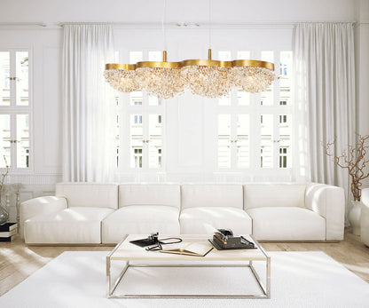 Mondo 15 Light 59" Wide Crystal Linear Chandelier