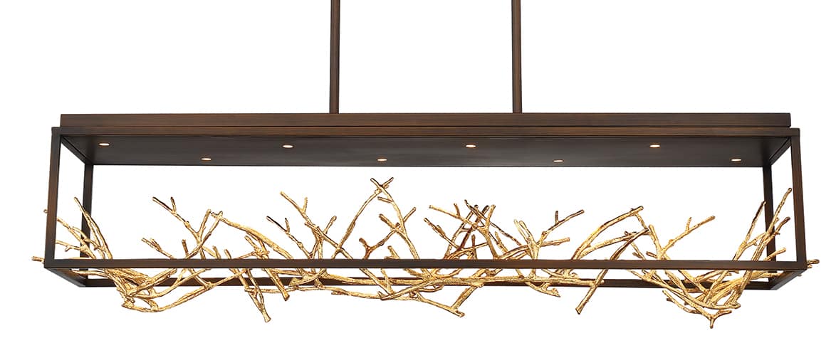 Aerie 42" Wide LED Abstract Linear Chandelier