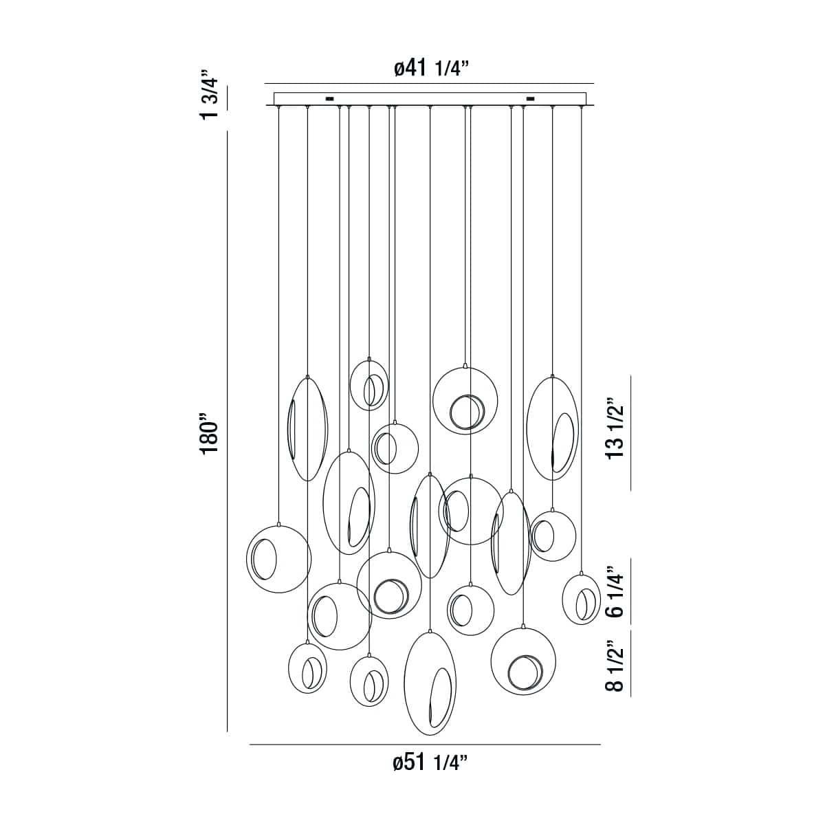 Arlington 19 Light 51" Wide LED Multi Light Pendant