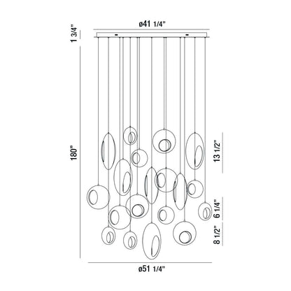 Arlington 19 Light 51" Wide LED Multi Light Pendant