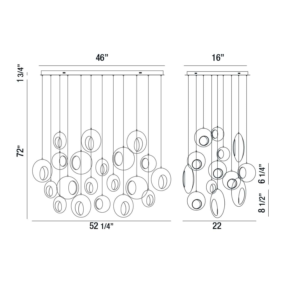 Arlington 20 Light 52" Wide LED Multi Light Pendant