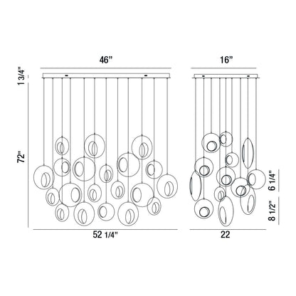 Arlington 20 Light 52" Wide LED Multi Light Pendant