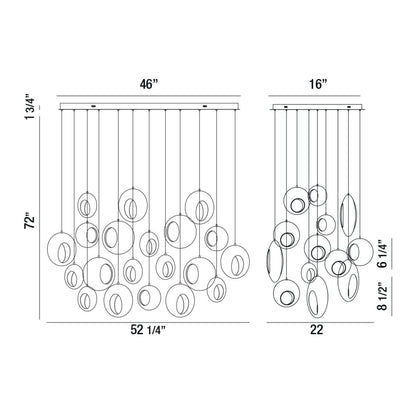 Eurofase Lighting Arlington 20 Light 52" Wide LED Multi Light Pendant