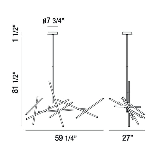 Crossroads 18 Light 59" Wide LED Chandelier