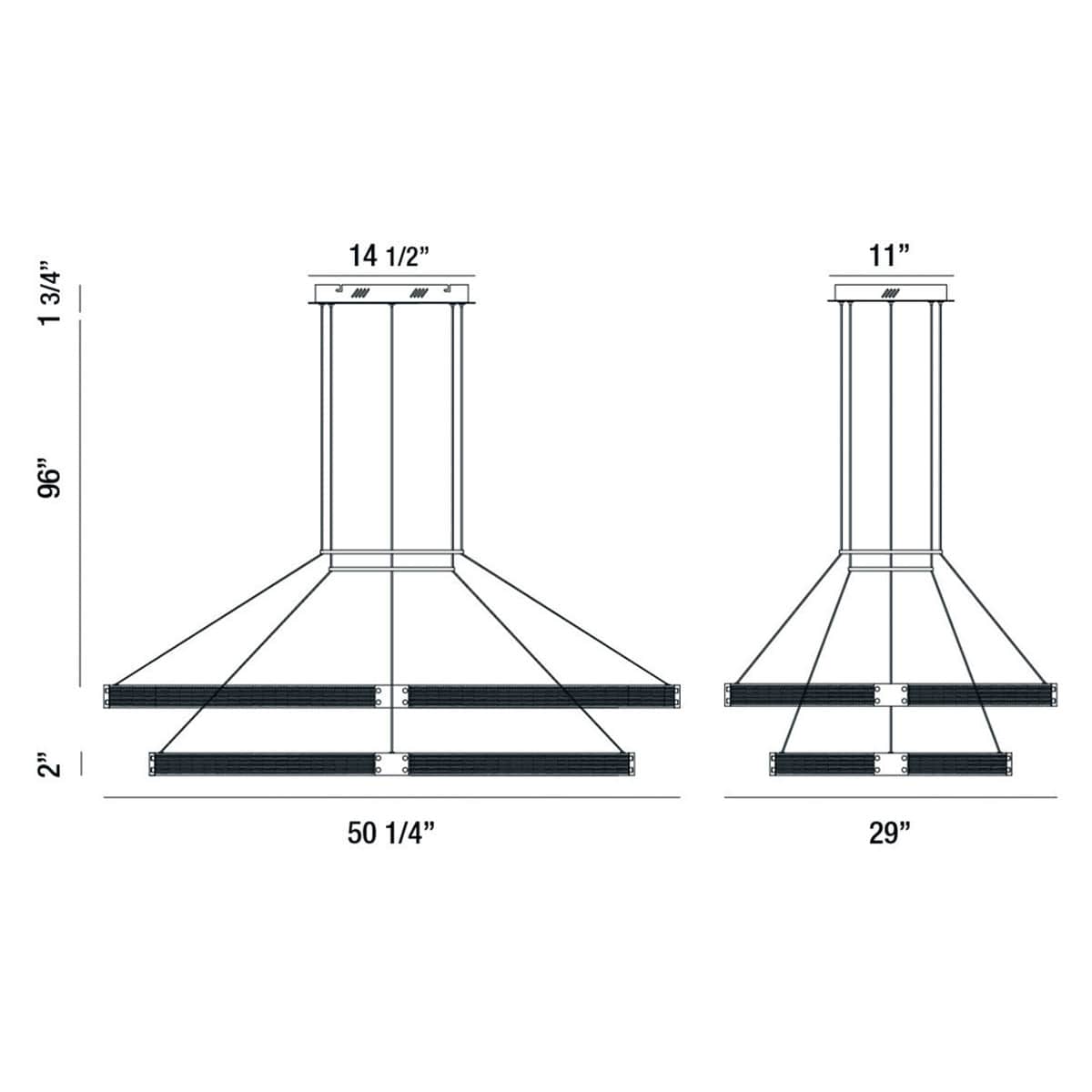Admiral 4 Light 50" Wide LED Chandelier