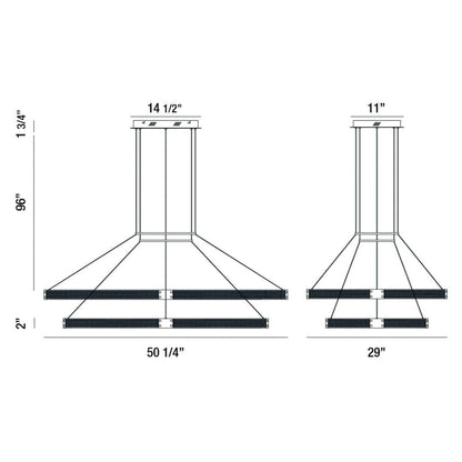 Admiral 4 Light 50" Wide LED Chandelier