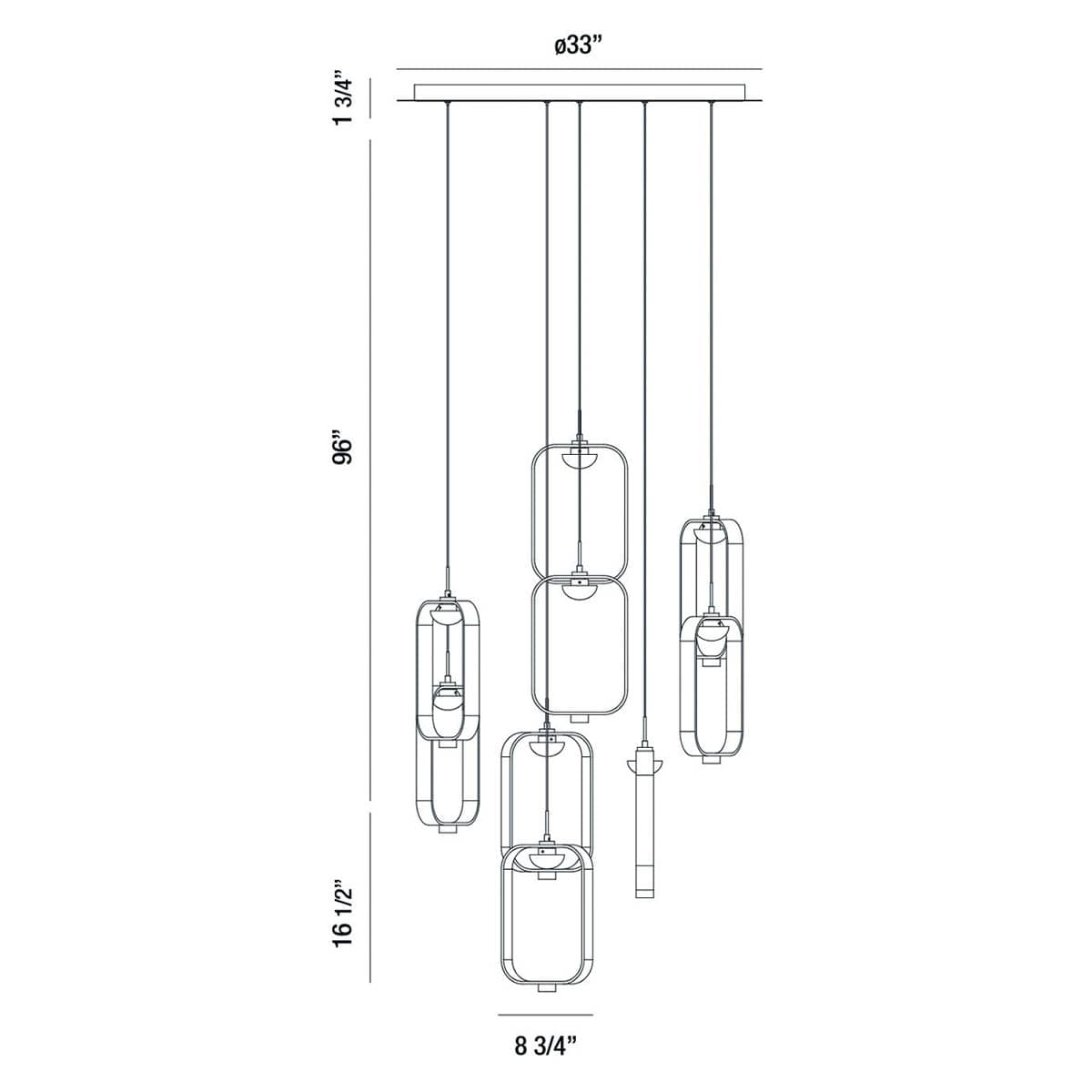 Dagmar 9 Light 33" Wide LED Multi Light Pendant
