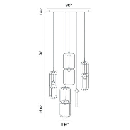 Dagmar 9 Light 33" Wide LED Multi Light Pendant