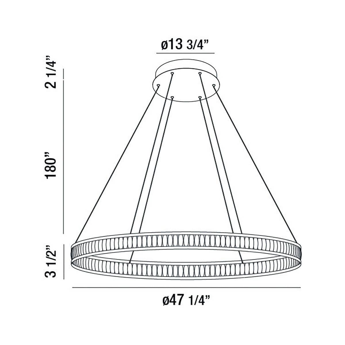 Forster 47" Wide LED Ring Chandelier
