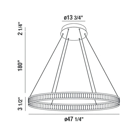 Forster 47" Wide LED Ring Chandelier