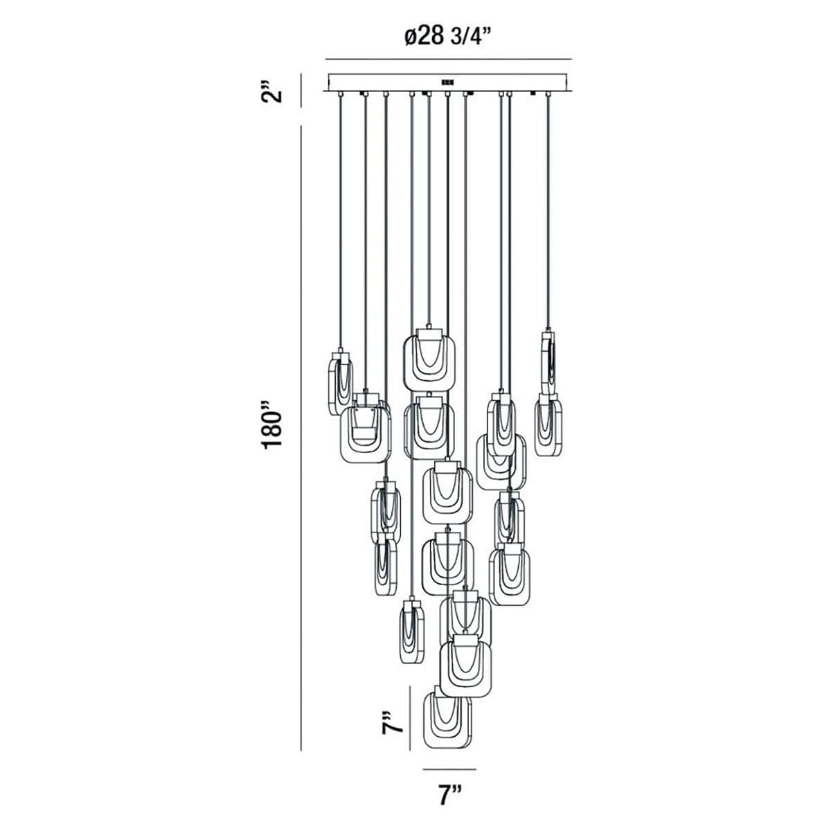 Paget 19 Light 29" Wide LED Multi Light Pendant