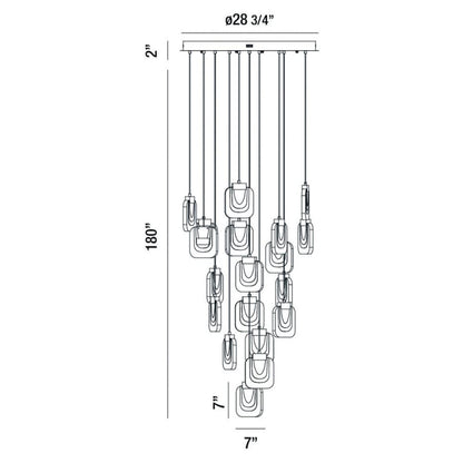 Eurofase Lighting Paget 19 Light 29" Wide LED Multi Light Pendant