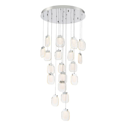 Paget 29" Wide 3000K LED Round 19-Light Pendant with Piastra Glass Shades