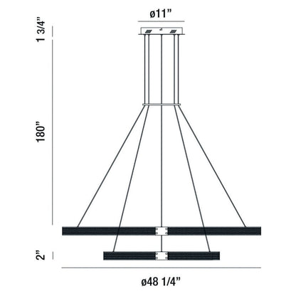 Eurofase Lighting Admiral 4 Light 48" Wide LED Ring Chandelier - 2 Tiers