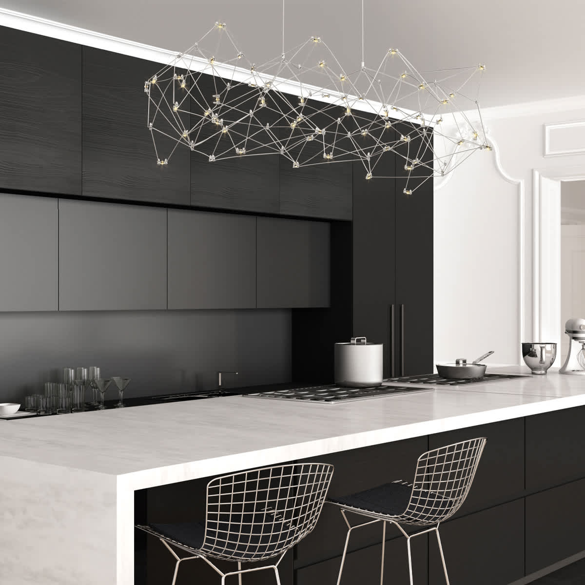 Leonardelli 65" Wide LED Abstract Chandelier