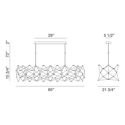Leonardelli 65" Wide LED Abstract Chandelier