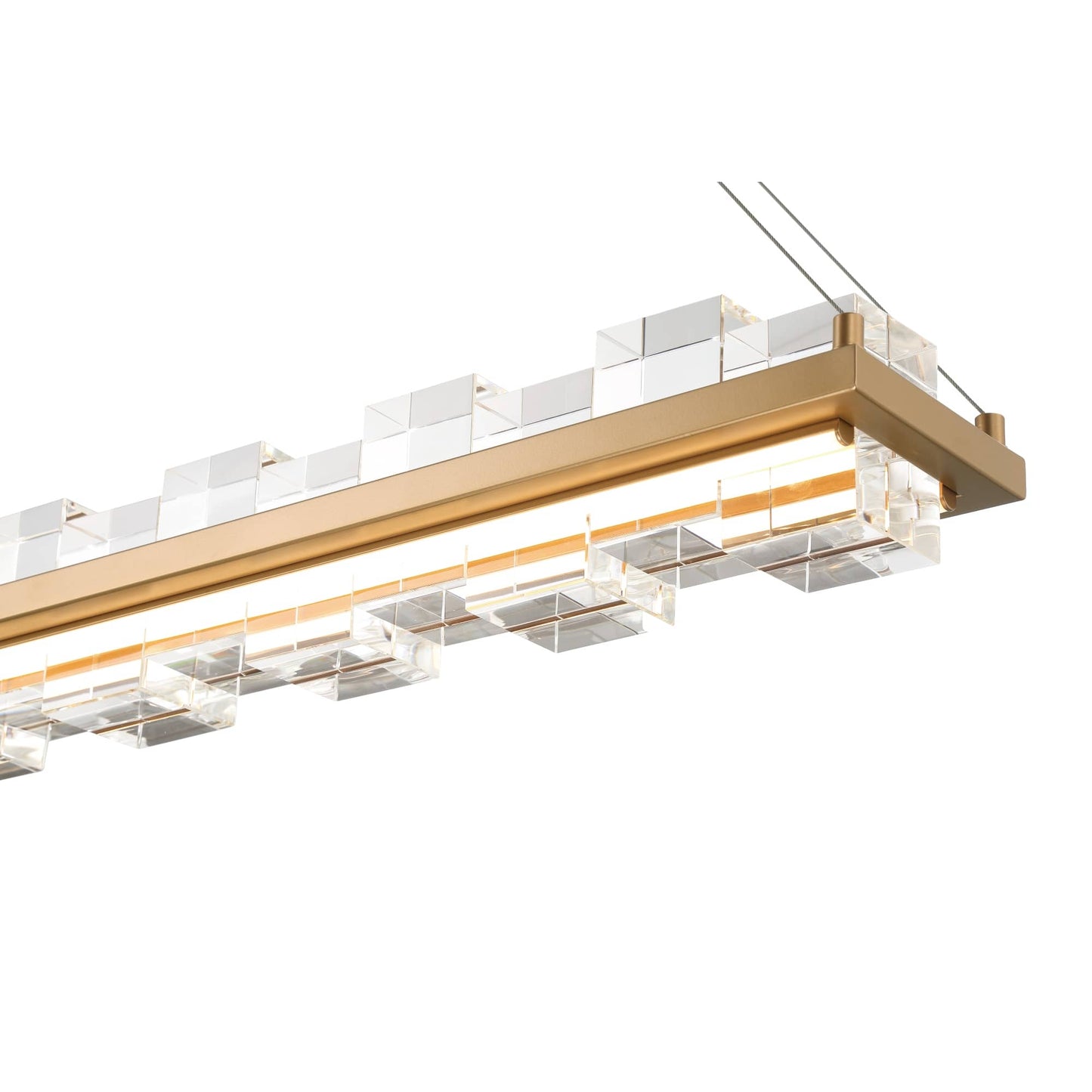 Bruco 45" Wide 3000K LED Crystal Linear Chandelier