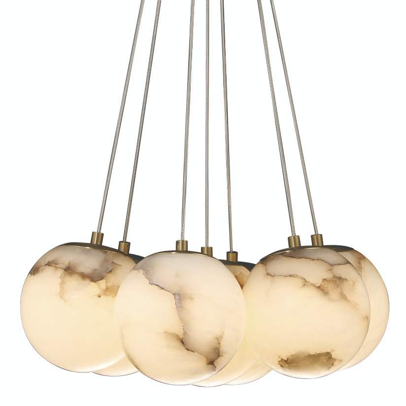 Kepler 18" Wide 3000K LED Multi Pendant with Alabaster Shades
