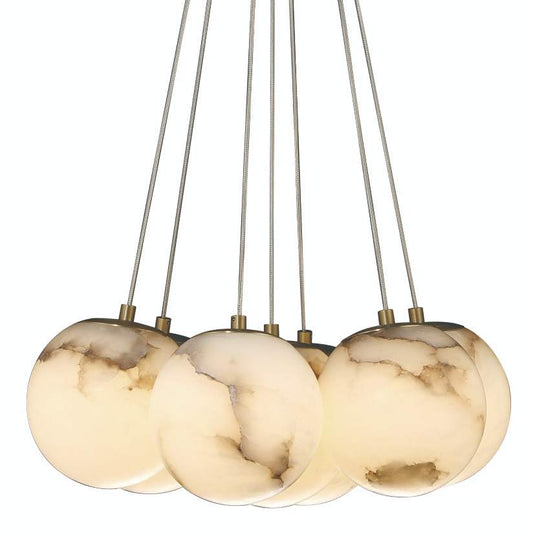 Kepler 18" Wide 3000K LED Multi Pendant with Alabaster Shades