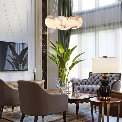 Kepler 18" Wide 3000K LED Multi Pendant with Alabaster Shades