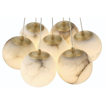 Kepler 18" Wide 3000K LED Multi Pendant with Alabaster Shades